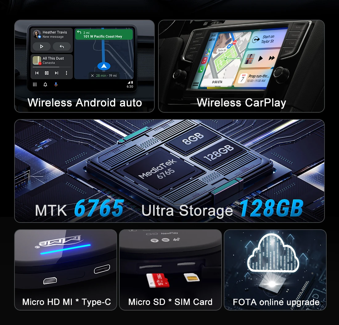 Mmb Portable Android Wireless Carplay Plug And Play Universal Wireless