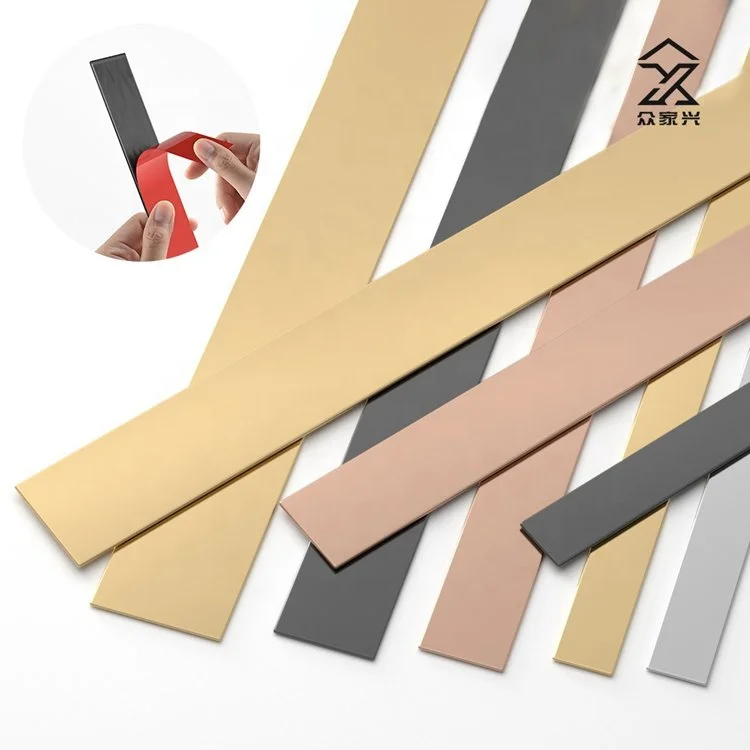 New Product Stainless Steel Strip Gold Wall Adhesion Self Adhesive Strip