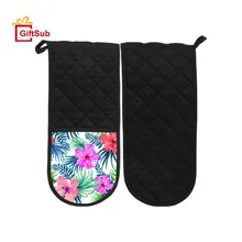 Customized Cotton Double Oven Mitts Heat Resistant Non-Slip Oven Mitts And Pot Holders Sets For Kitchen Cooking Baking