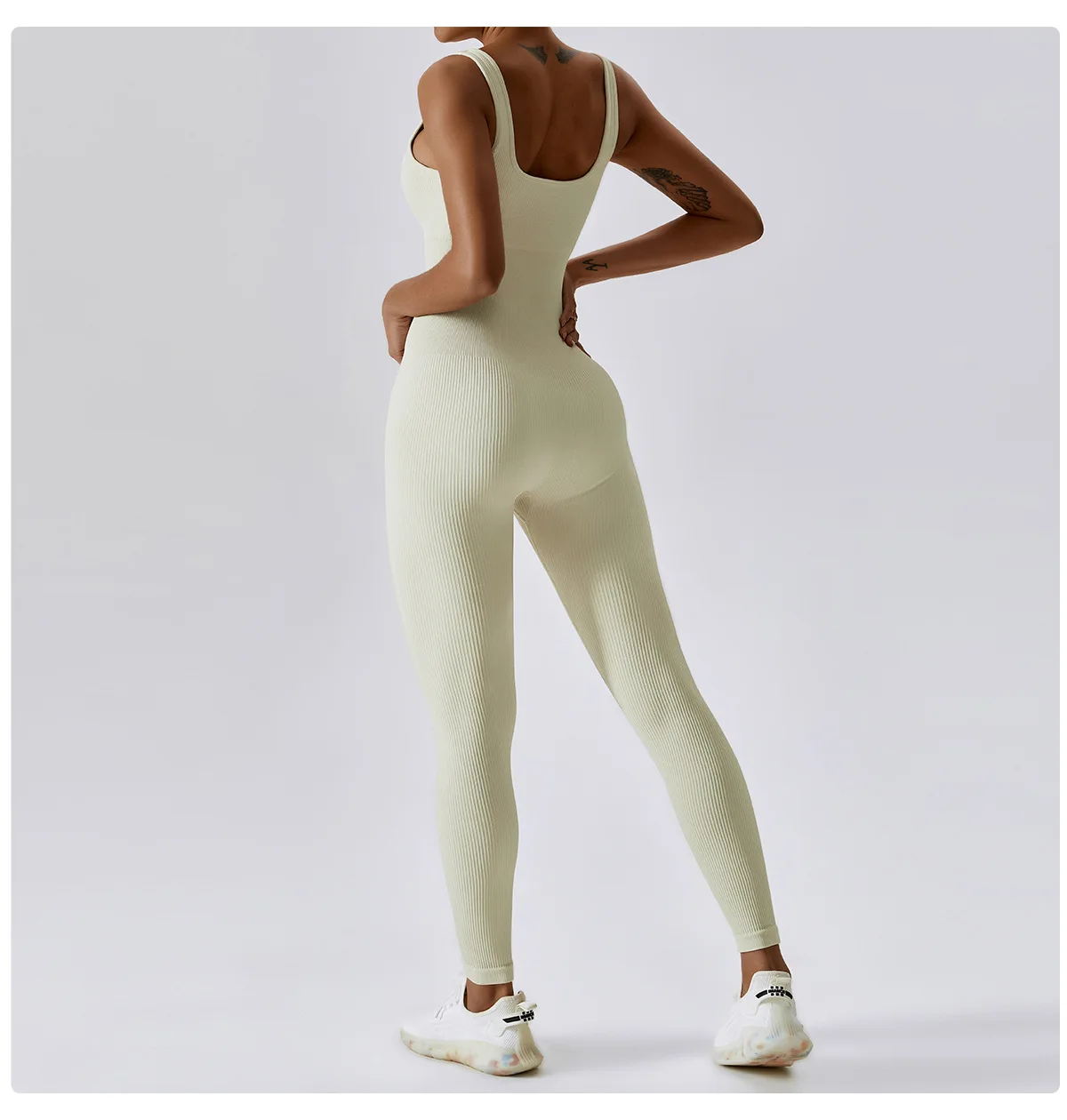 Xsunwing Wholesale Gymwear Yoga Sportswear Workout Ribbed Bodycon Jumpsuit Sexy Gym Women