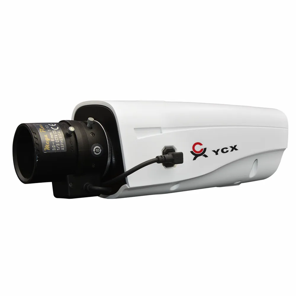 YCX HD 5MP IP Box Bullet Camera Starvis IMX335 Security Camera System with Alarm Audio SD Card Slot