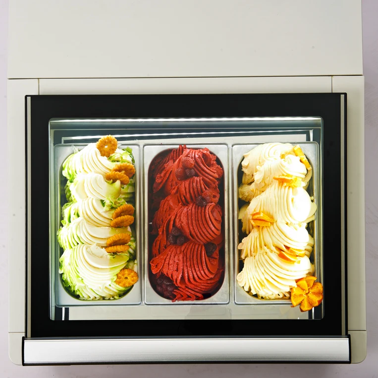 Portable Table Top Mini Gelato Freezer Ice Cream Display Ice Cream