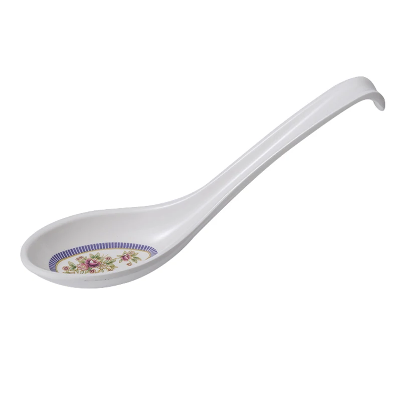 Free Sample Customized Logo Asian Rice Soba Noodle Ramen Chinese Won Ton Melamine Soup Spoon