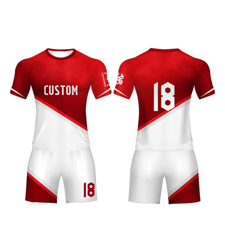 White Stripe Trim - Women Custom Soccer Jerseys Design Red-XTeamwear