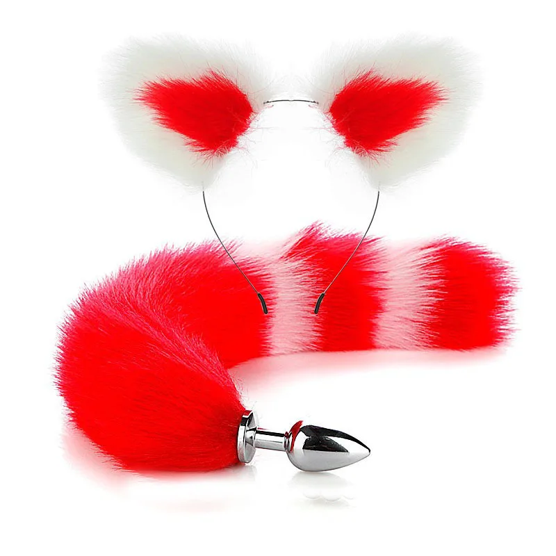 Sexy Fox Metal Butt Plug Tail Set With Hairpin Kit 10 Colors Anal Butplug Tail Prostate Massager Butt Plug For Couple Cosplay_voghion.com