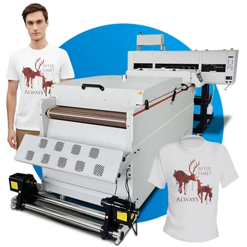 A2 I3200 head 60cm Digital cloth printers,60 cm pet film kits shake powder cotton fabric DTG t shirt printing machine
