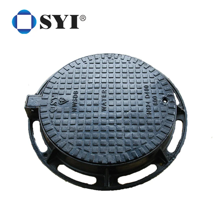 SYI Black Bitumen Square Rectangular Round Single Double Seal Ductile Iron Manhole Cover Size