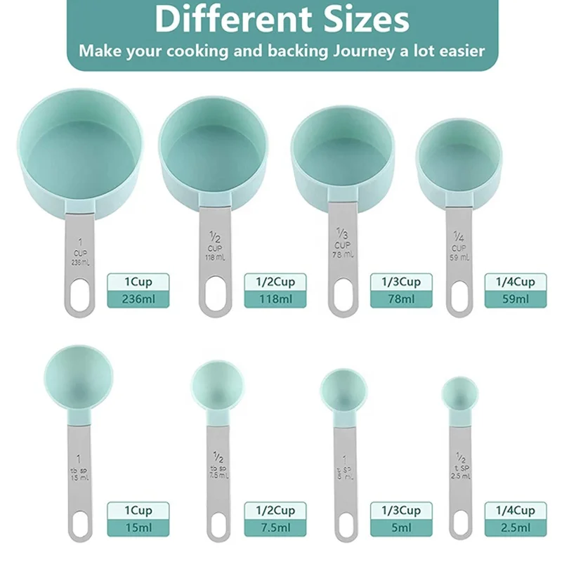 Boda Excellent Review Plastic Kitchen Tools Stainless Steel Measuring Spoons Baking Tools Set Measuring Cups And Spoons Set