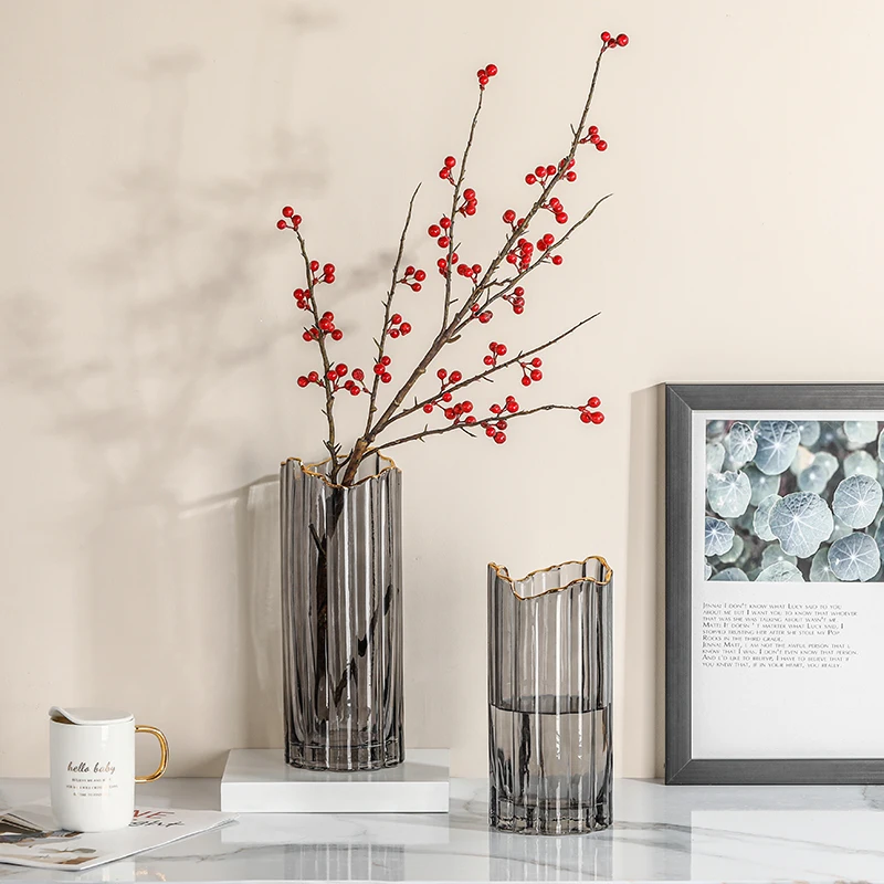 Wholesale Blue Clear Glass Vase Luminous Crystal Vases Flower Wedding Decoration In Stock Buy