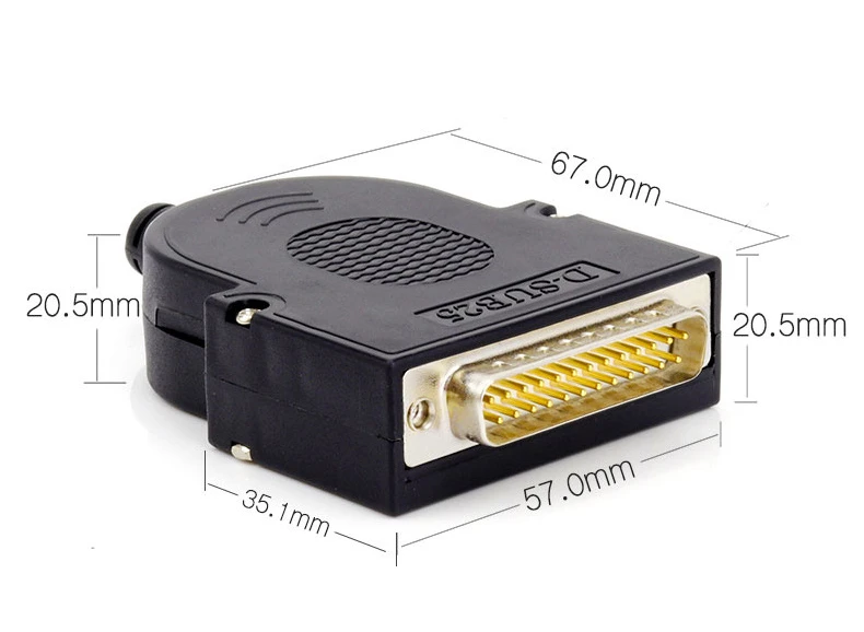 thumbnail image 2 of 50 Pack DB25 D-Sub 25 Pin RS232 Serial Plastic Hood Connector Cover - Solder Type 2 of 5