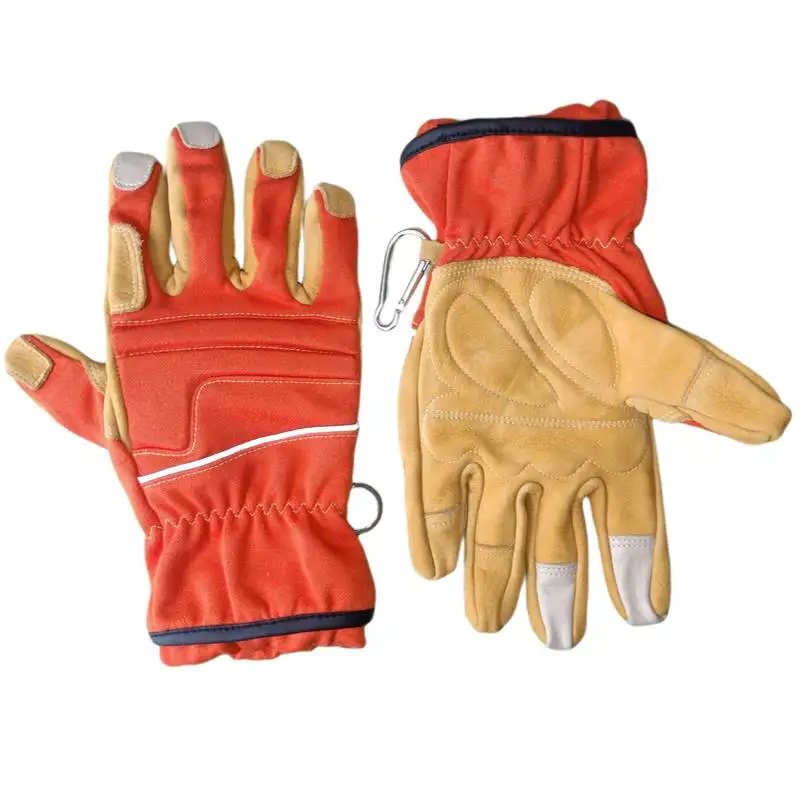 Прямая поставка с завода высококачественные оранжевые безопасные пожарно-спасательные термостойкие перчатки