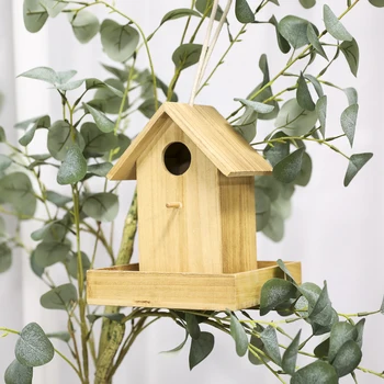 Outdoor Bird House Room for 3 Bird Families 3 Hole Bluebird Finch Cardinals Hanging Birdhouse Nest