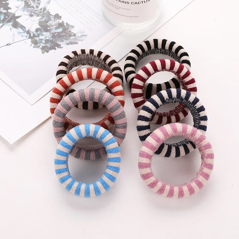 CLARMER Fashion Korean New Hair Accessories Wholesales Stripe Check Grid High Elastic Wide Tie