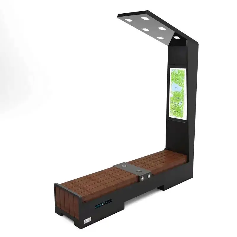 Solar Bench with Charger Smart Solar Advertising Bench Outdoor for Disamble  Solar Powered Benches Screen