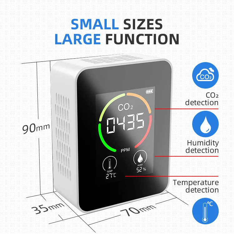 Co2 Smart Wifi Meter Indoor Outdoor Air Quality Monitor Portable Leak De Gas Co2 Detector