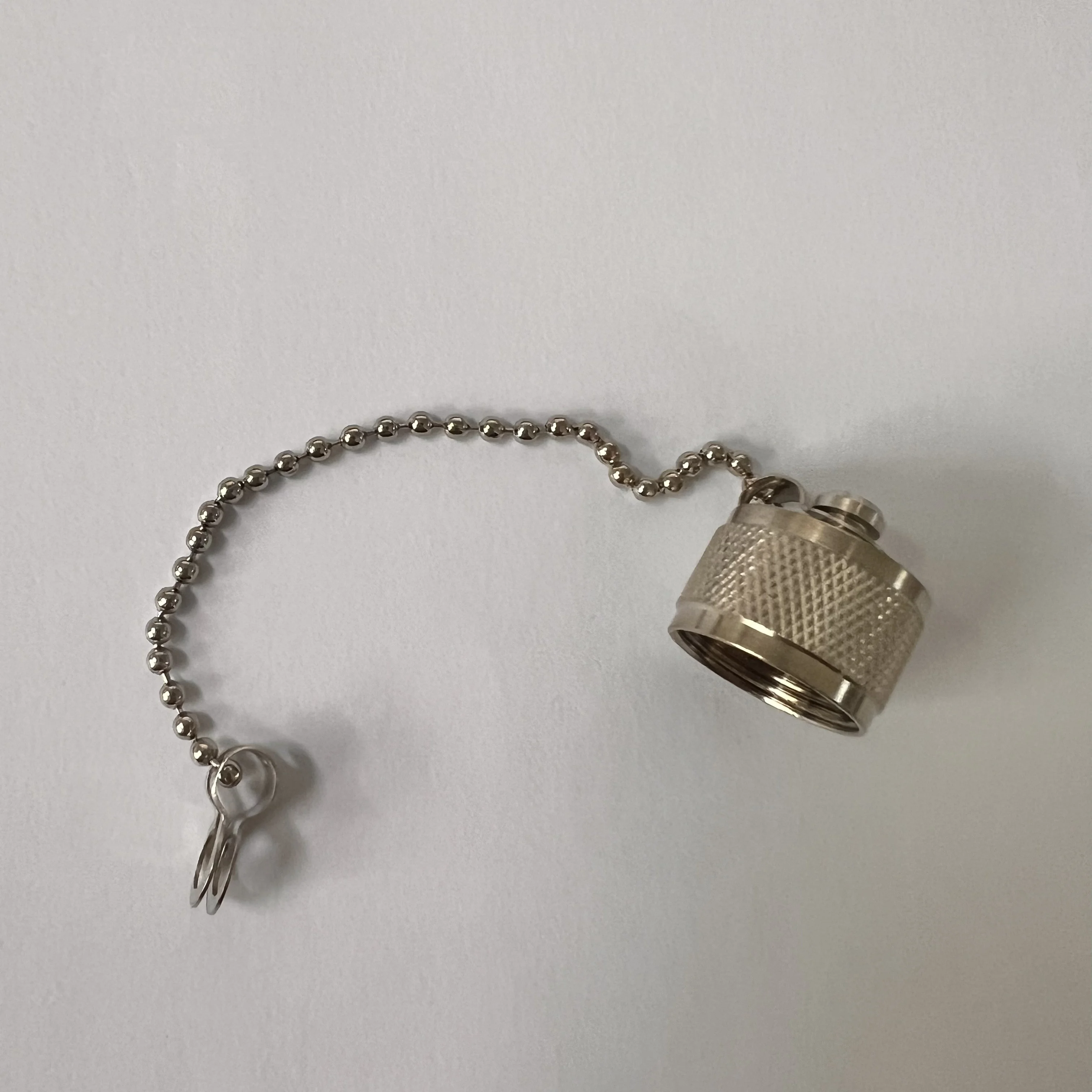 product brass material chain nickel plating connector protector dust cap for n male rf coaxial connector-2