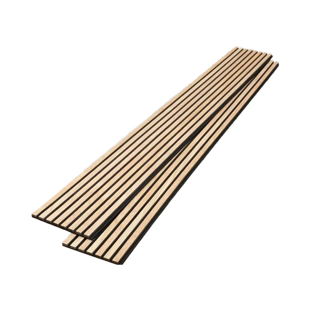Soundproof Acoustic Wood Slat Panels Natural Oak Noise Reduction Acoustic Wall Ceiling Panels
