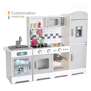 Wooden Play Kitchen Toy Set Kid Toddlers Kitchen Play Set with Washing Machine Toy Kitchen Set for Girls and Boys Ages 3+