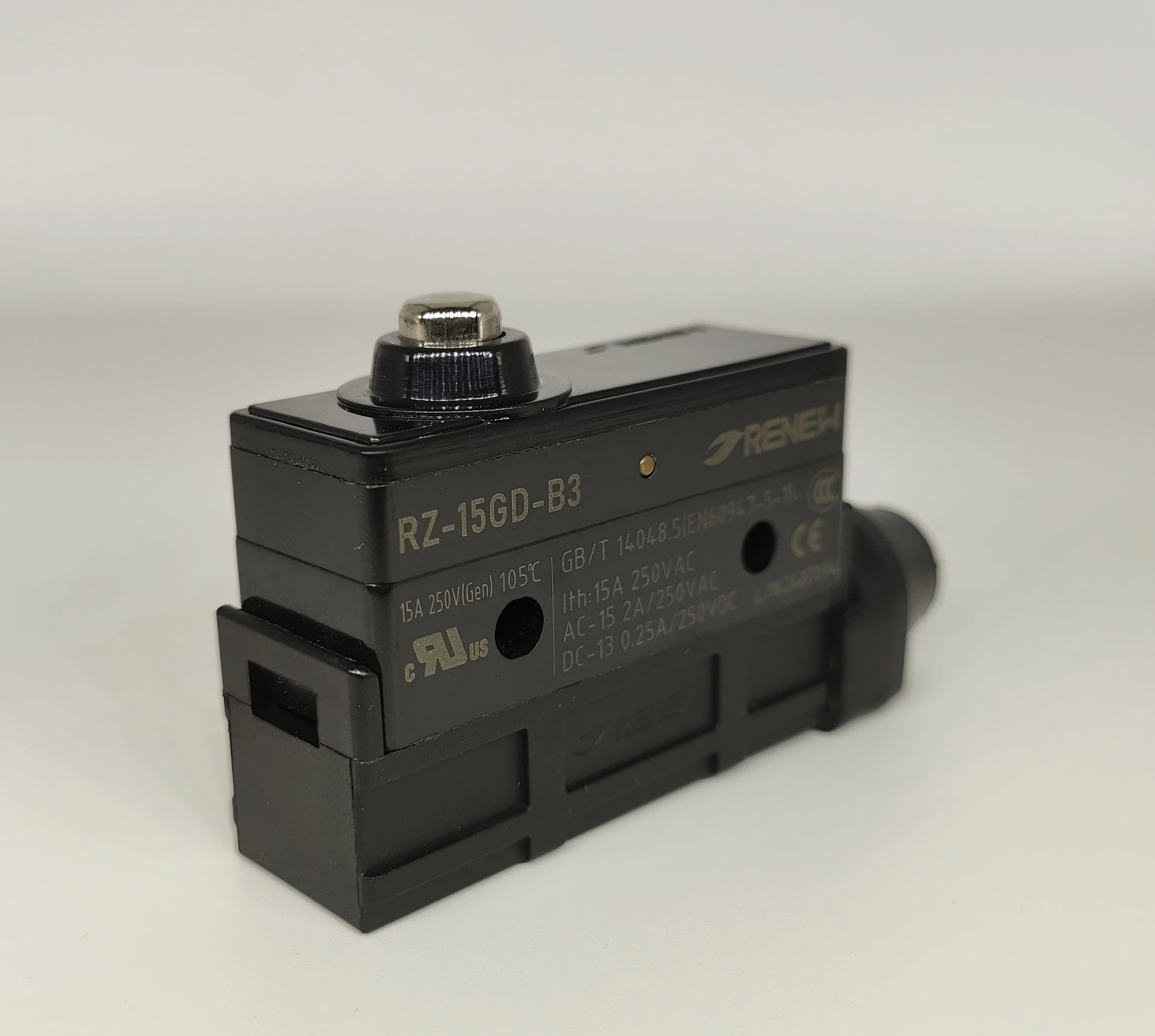 Renew RZ-15GD-B3 Limit Switch, SPDT 15A, CE Certified, IP00, UL