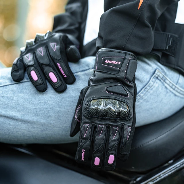 STOCK GW017J3 Genuine Leather Motorcycle Motobike Racing Motocross Ski Racing Waterproof   Sports Winter Lady  Gloves