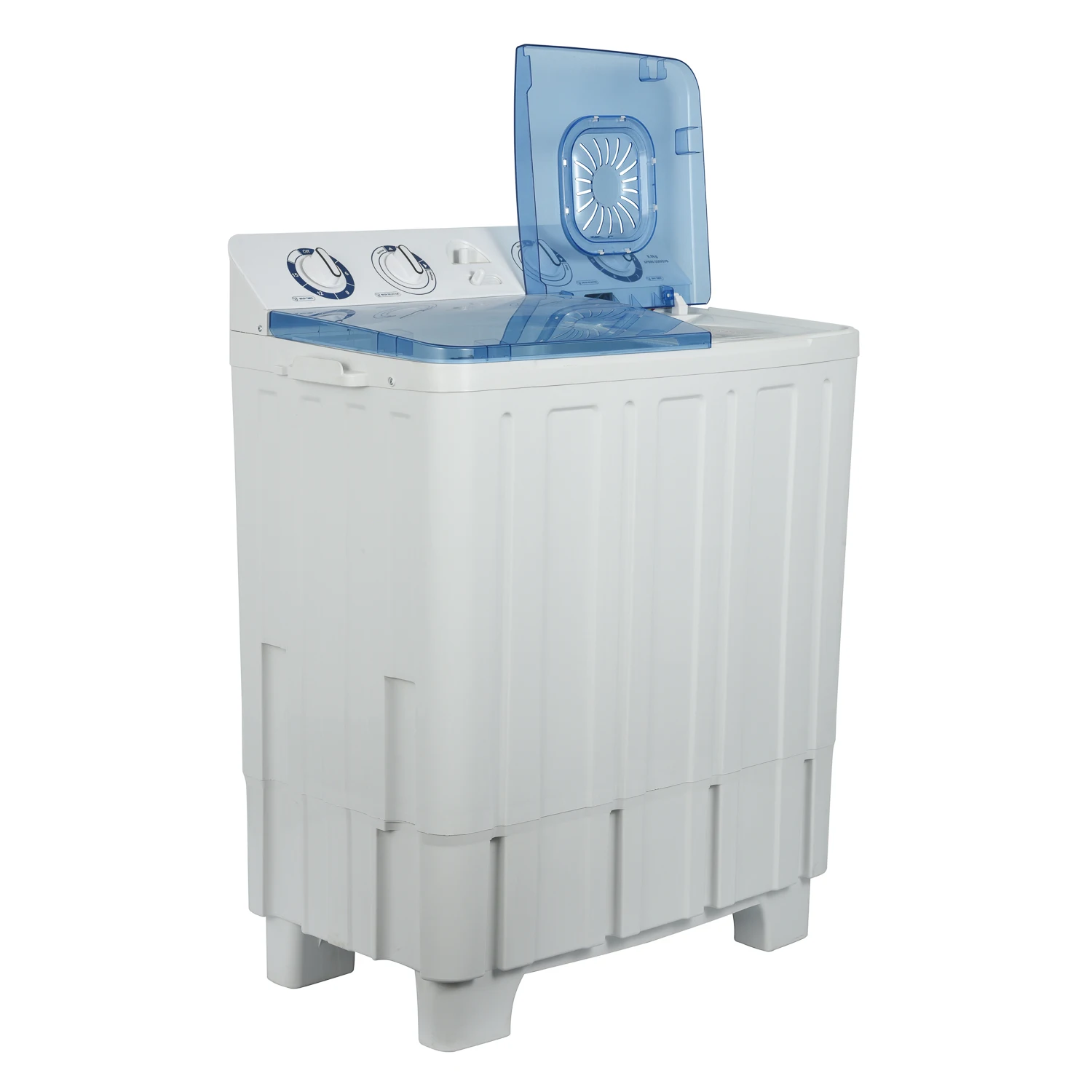 Automatic Twin Tub Washing Machine Rust-Proof Body with Transparent Lid for Household Hotel Use in English Operating Language