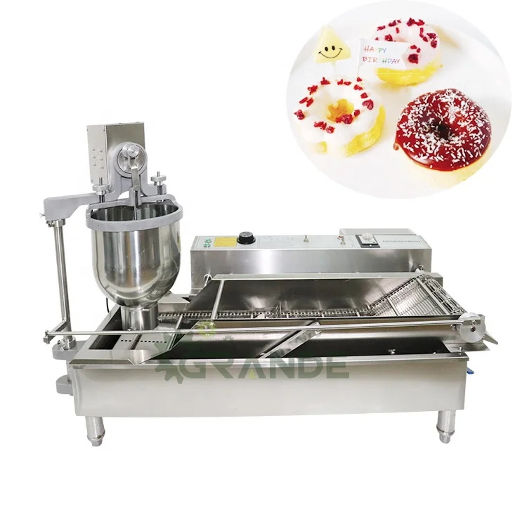 Mini Cheese Donut Deep Fryer 3 Shape Lokma Donut Ball Pon De Ring Mochi Commercial Donut Machine