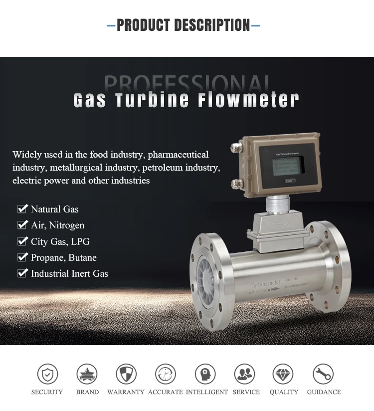 Turbine Gas Digital Flow Meter Turbine Nature Gas Flow Meter Digital Gas Turbine Flow Meter
