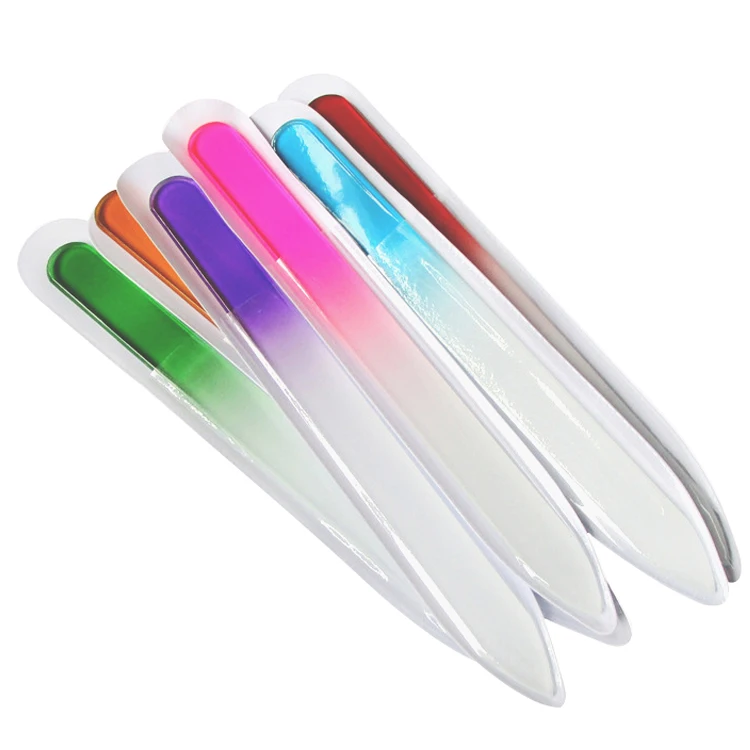 Wholesale Custom Crystal Glass Nail File Tempered Lime Genuine Colorful