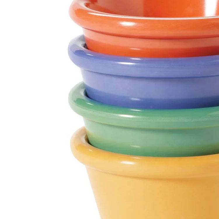 Solid Color Assorted Melamine Bakeware Souffle Dishes Creme Brulee Dish Baking Cup 8oz Melamine Ramekin