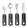 Black folding straight steak 4-piece set