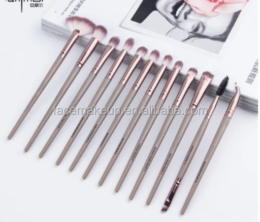 Eye Shadow Brush Set 12pcs  Foundation Eyeshadow Make Up Brush Set Makeup Custom Eye Hair No Logo