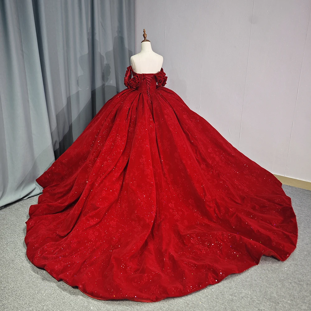 Jancember 6802 Red Sweetheart Empire Wedding Dress - All Seasons