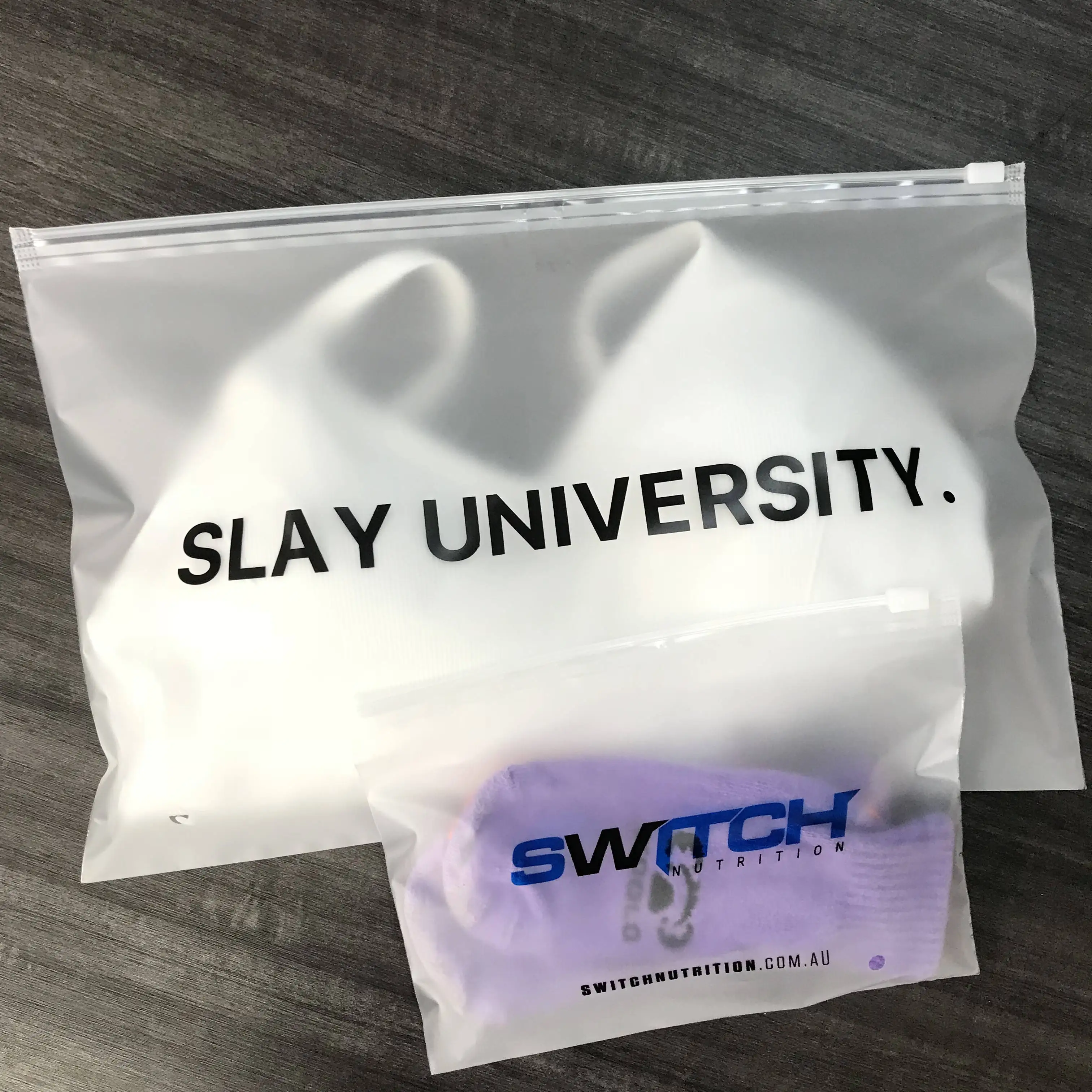 Buy Wholesale China Custom Logo Frosted Plastic Bag Clothes Zip Lock Self  Sealing Bag Clothing Packaging Frosted Zipper & Clothing Opp Bags at USD  0.02