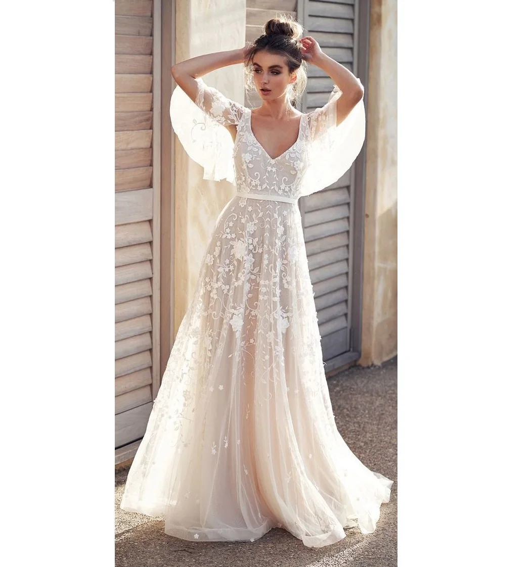 Lace Embroidered Bridesmaid Slim New 