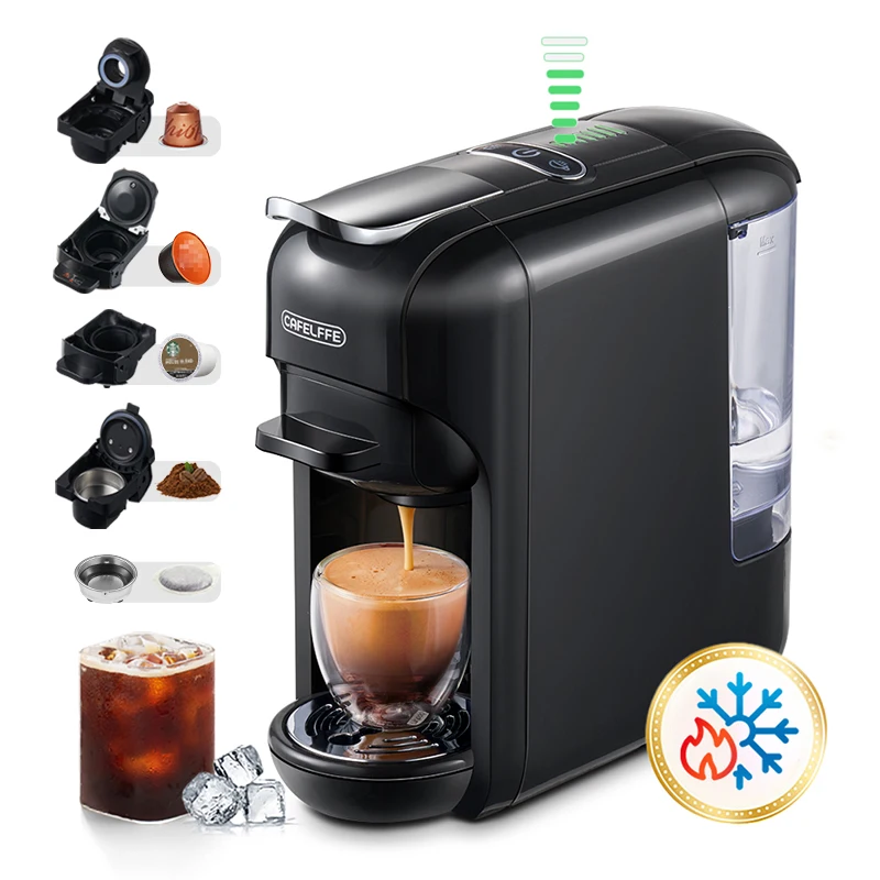 cafelffe コーヒーマシーン CAFELFFE自動カプセルコーヒーマシン5-in-1ホット/コールド
