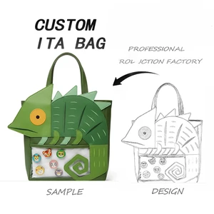Low MOQ Custom Animal Chameleon Shape Ita Bag Supplier Producing Anime Themed Crossbody Tote Ita Backpack With Insert Board