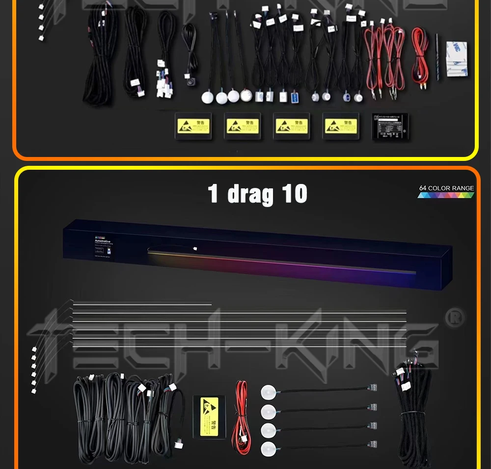 Car Universal 18 In 1 LED Ambient Lights RBG RGBW By App Control Strip Light Guide Fiber Optic Decoration Atmosphere Lamp