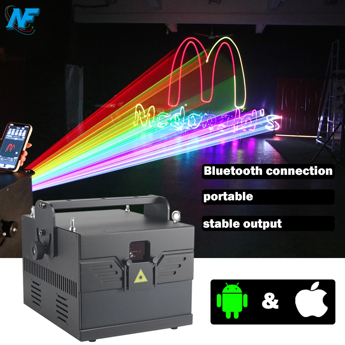 APP Control 10W RGB Laser Light 40KPPS Animation Stage Show Weddings KTVs Blue Red Green Beams Dmx512 Mode 15W 20W Power Options