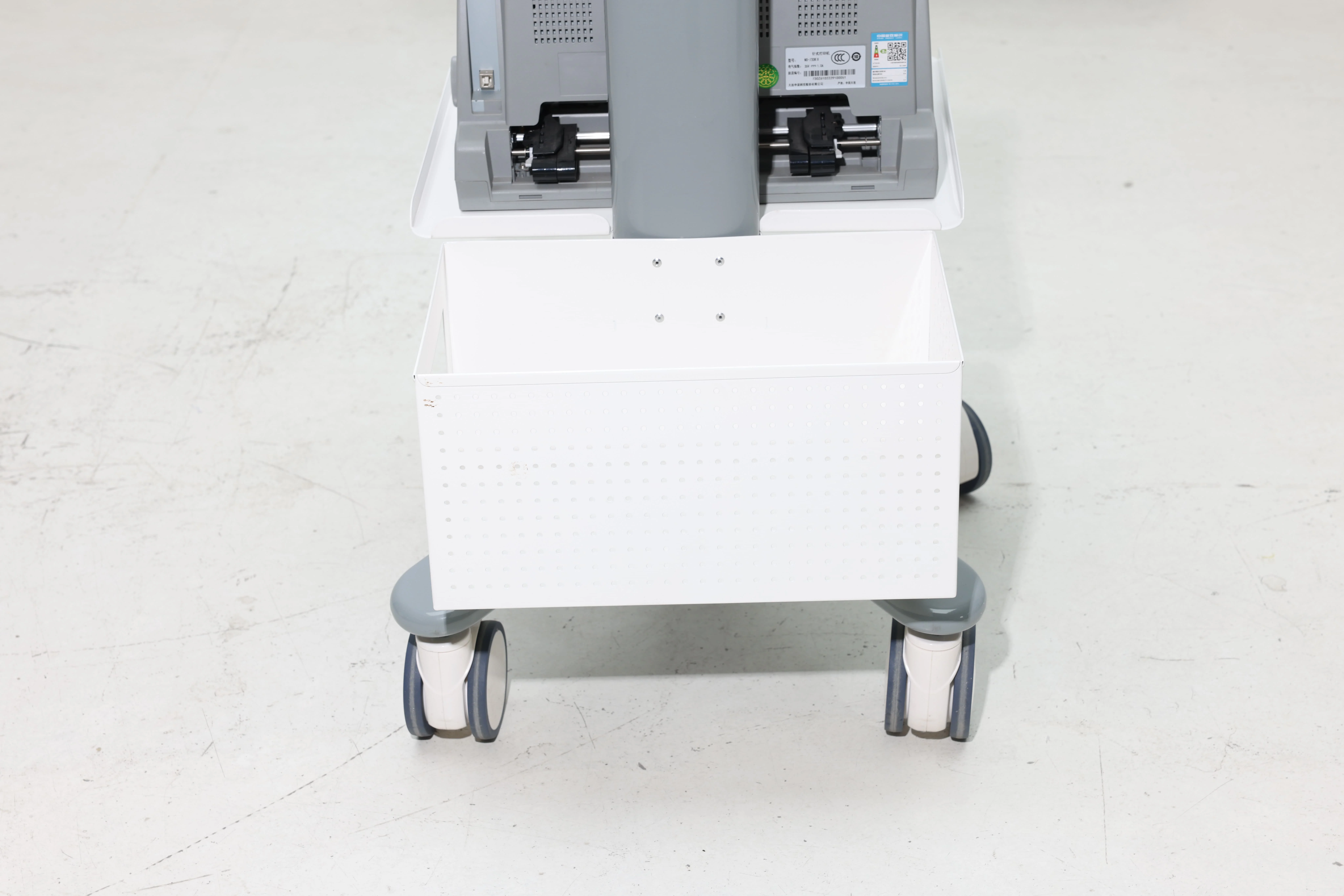 Modern ABS Hospital Mobile Examination Cart Rotating Monitor Mount Custom Printer Tray 4 Castor Individual Hotel Living Room 5