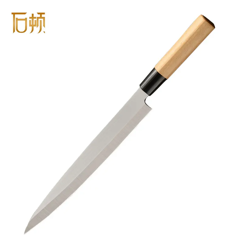 Хит продаж 9 дюймов один скос Sharp из нержавеющей стали с деревянной ручкой для кухни для японских суши лососевых рыб филетировочная сашими нож
