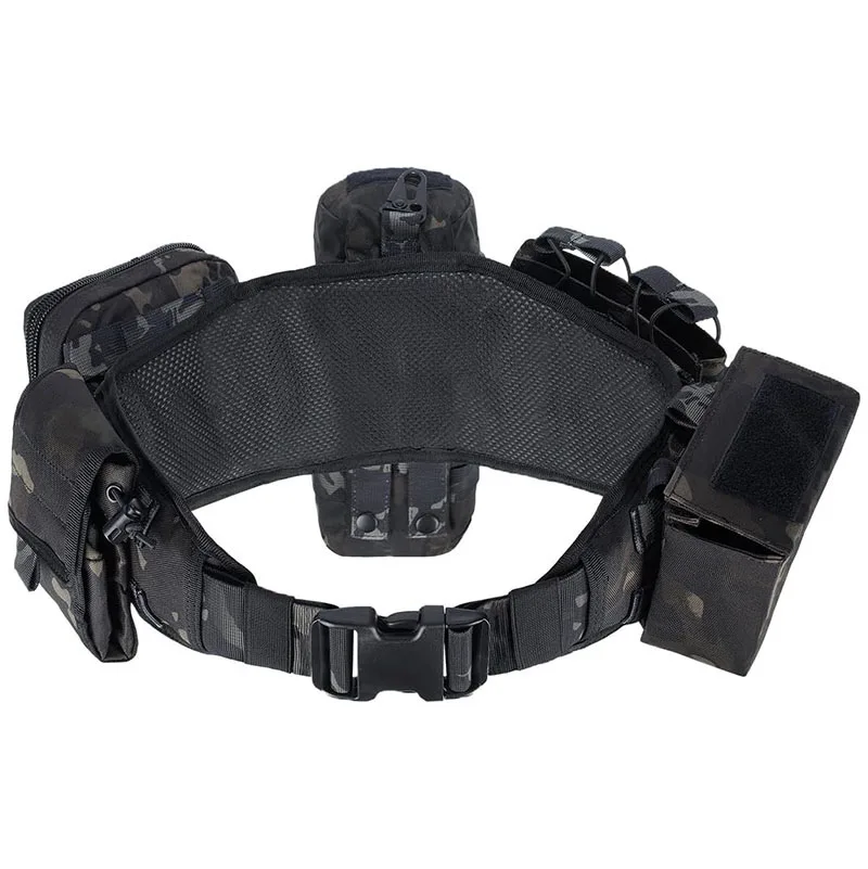 Outdoor Adjustable Camouflage Modular Equipment Tactical Belt Outdoor Comfort Training Molle Duty Belts With Tool Pouches