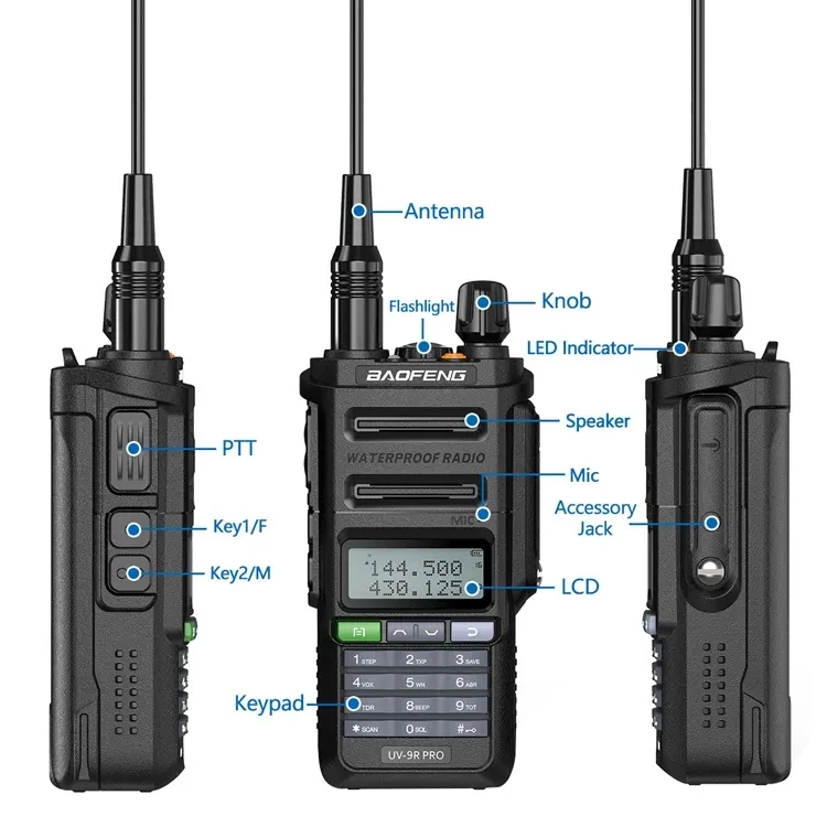 Baofeng UV-9R PLUS vhf uhf walkie talkie dual band ham radio 2024 hot sell Walkie Talkie Long Range Baofeng Uv-9r