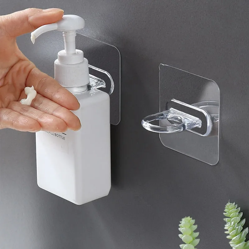 Round Hooks Strong Self Adhesive Door Wall Shower Bottle Hooks Transparent Wall Storage Sucker Home Hooks
