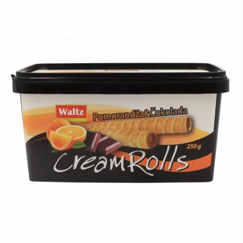 Durable Custom logo Printed 250g Rectangle IML Cheese Packaging  pp Plastic Container