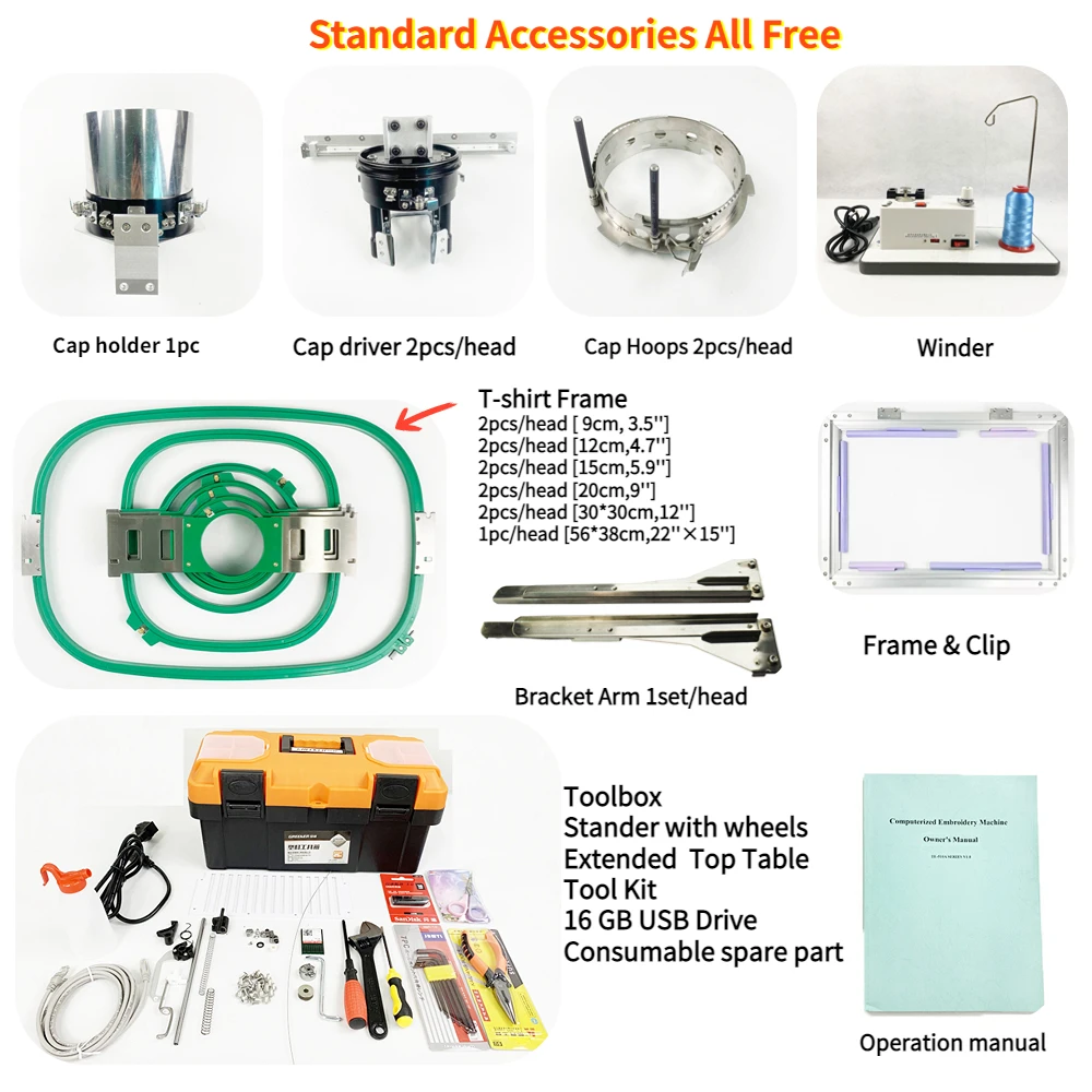 2 Head Embroidery Machines Sewing Machine With Embroidery Features Pocket Designs for Beginner Embroidery Machine