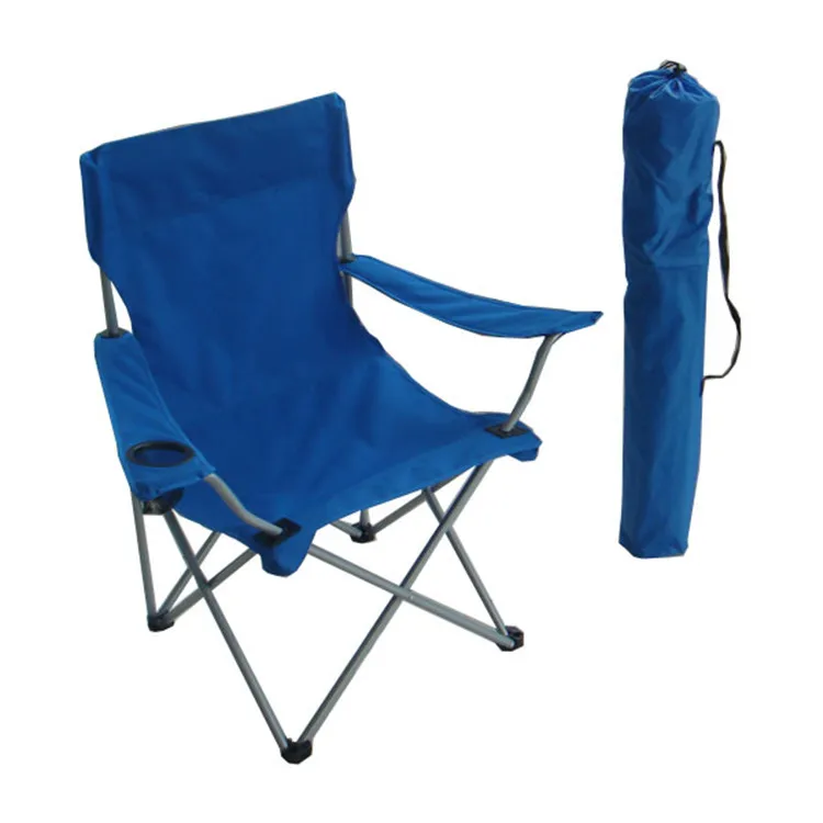 Tectake 4 sillas de Camping acolchadas - Azul