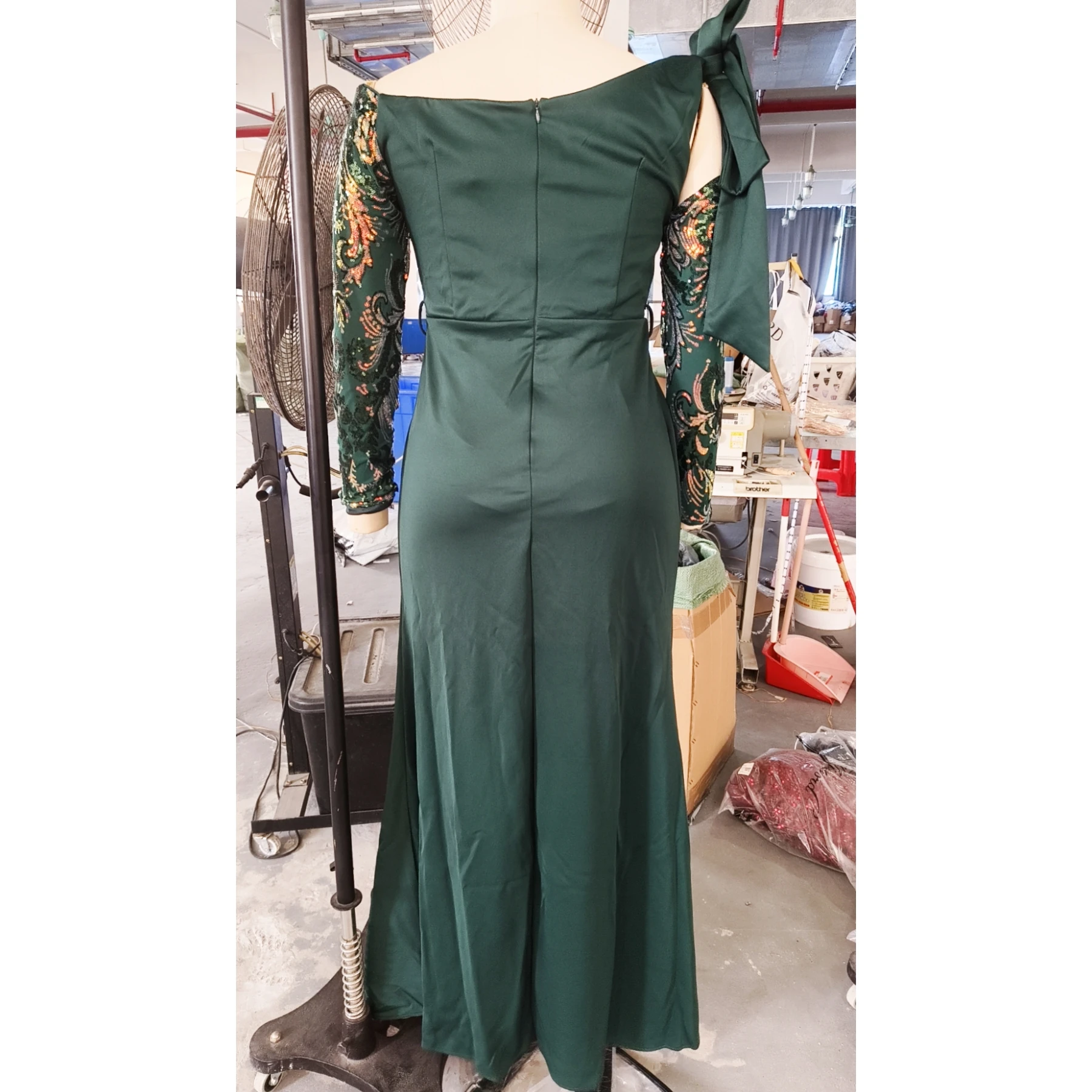 open lace back dress Ladivine CD0219C Plus Size Long Formal Fitted Sequin Prom Dress main image 1