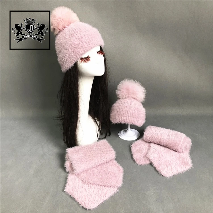 Soedan Garantie Kracht Pink Fluffy Pompom Cashmere Mink Fleece Beanie Hat And Scarf Sets For Baby  And Mom Online Shopping - Buy Cashmere Mink Beanie,Fleece Beanie Hat,Beanie  Cap Online Shopping Product on Alibaba.com