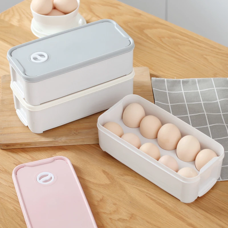 Transparent plastic 20 egg tray storage box stackable