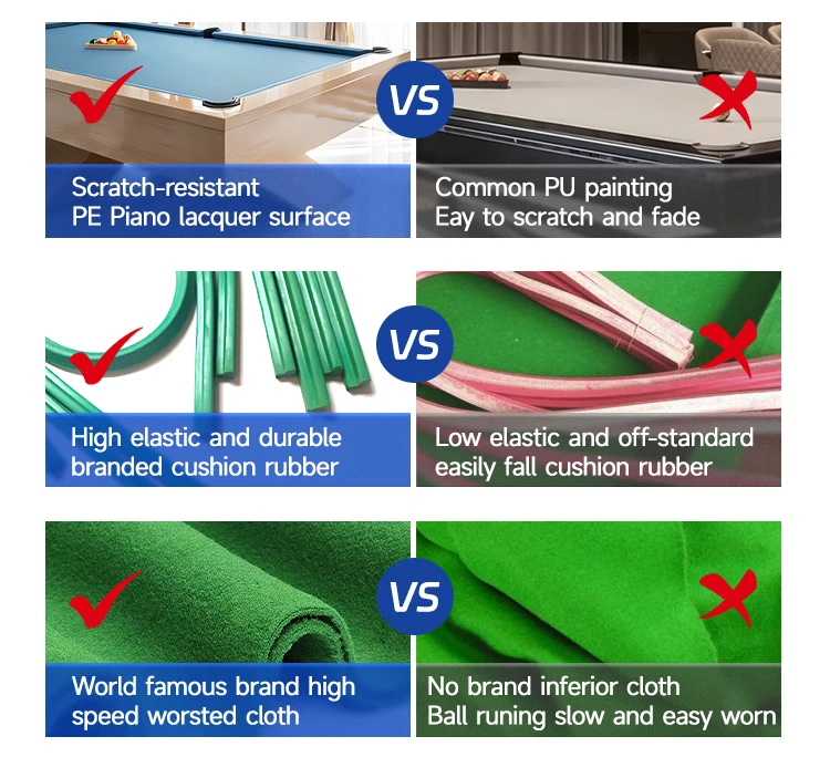 Factory Direct Cheap  8Ft 9Ft Solid Wood Professional Modern Slate  Pool Table Billiard Table with Automatic Ball Return System